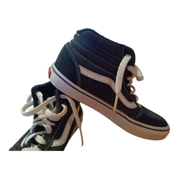 Vans Sk8 Hi Shoe Youth Sz 3 Black & White 500714 Off The Wall Sneaker High Top - Picture 6 of 8